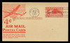 U.S. Scott #UXC 1 4c Eagle Postal Card First Day Cover.  Anderson cachet, ORANGE variety.