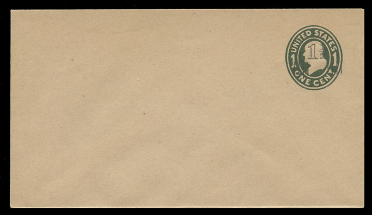 USA Scott # U 514/10, UPSS 3206/15, 1925 1 1/2c (Type 9 Sch) on 1c (U404) Franklin, green on manila, Die 1 - Mint (See Warranty)