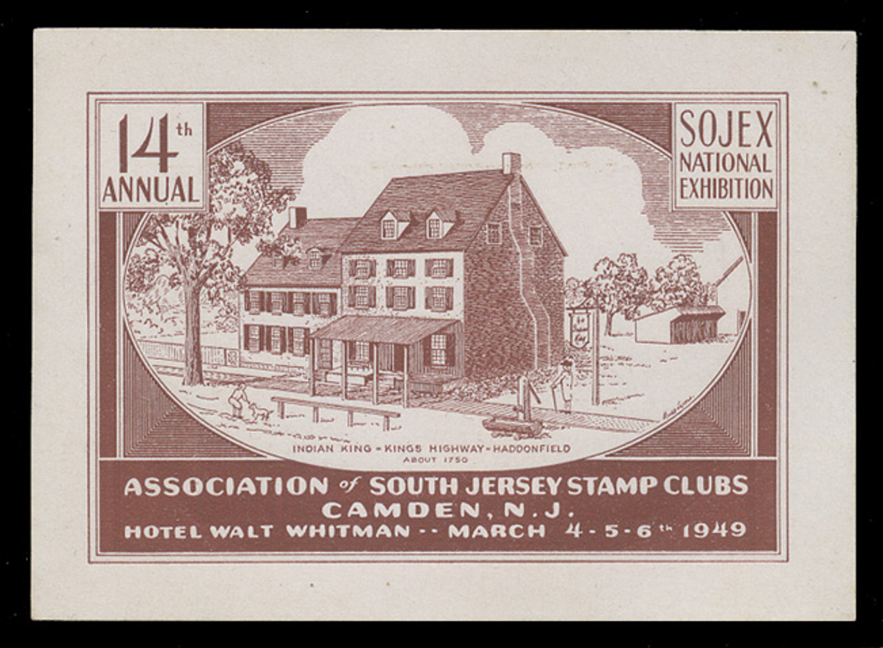 SOJEX 1949 (14th) Stamp Show, Indian King - King's Highway - Haddonfield