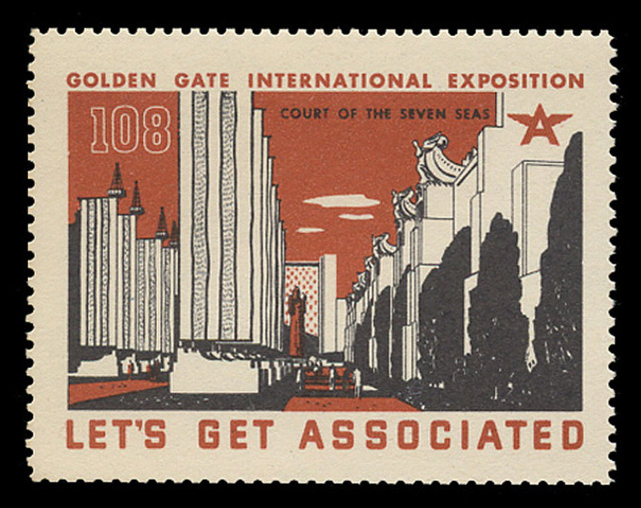 Associated Oil Company Poster Stamps of 1938-9 - #108, Hall of the Seven Seas