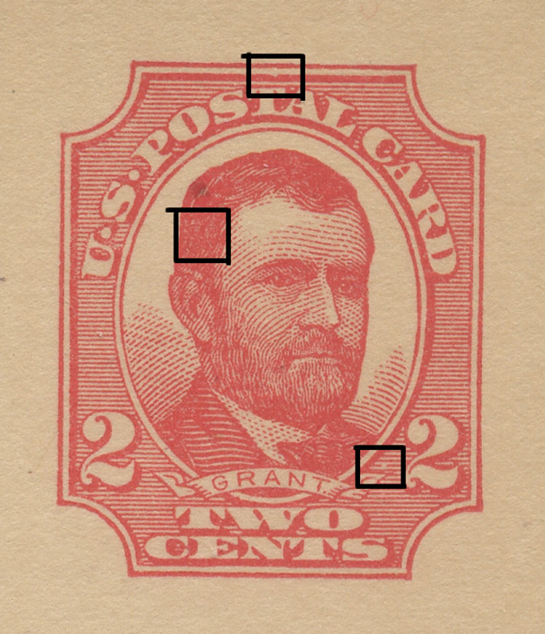 U.S. Scott # UX  25T2, UPSS #S35Bh-2 1911 2c Ulysses S. Grant, red on buff, Type 2 - Mint Postal Card (See Warranty)