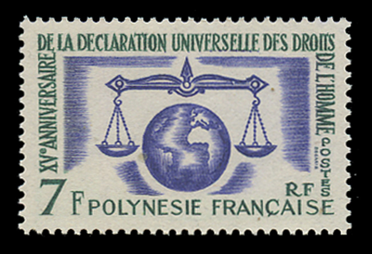 FRENCH POLYNESIA Scott # 206, 1963 Human Rights Issue