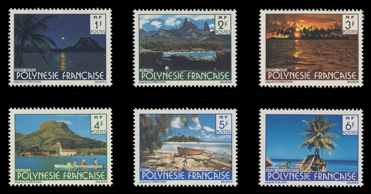 FRENCH POLYNESIA Scott # 313-8 1979 Island Landscapes (Set of 6)