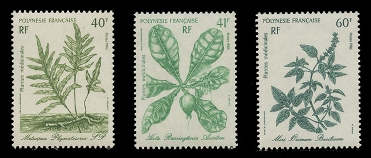 FRENCH POLYNESIA Scott # 449-51 1986 Medicinal Plants (Set of 3)