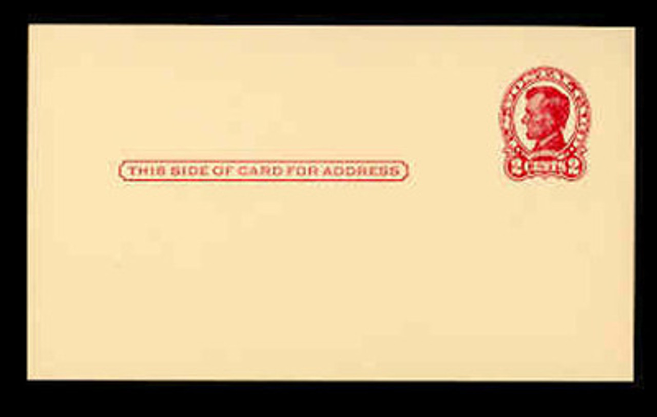 U.S. Scott # UX  43, 1952 2c Abraham Lincoln, carmine on buff - Mint Postal Card