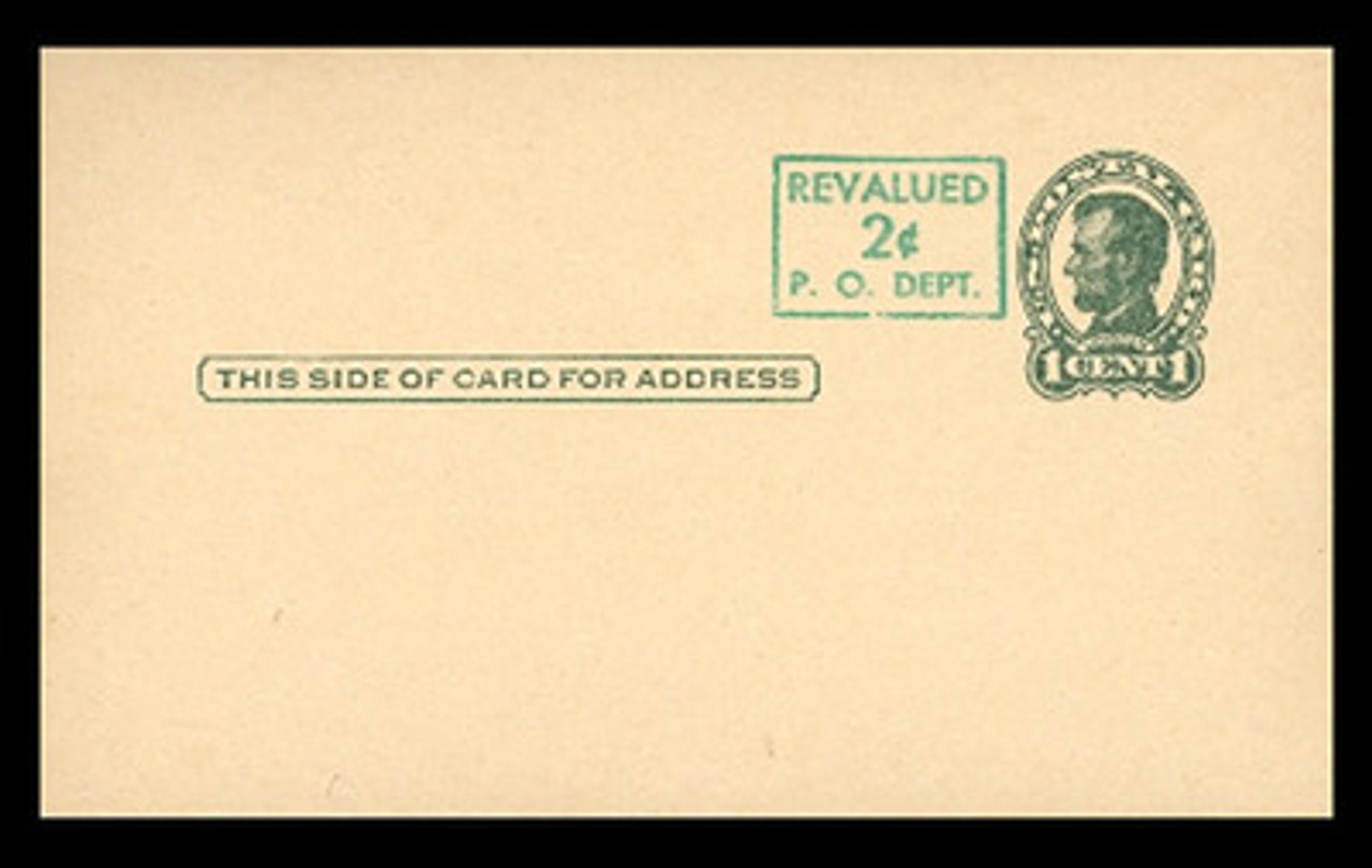 U.S. Scott # UX  40/UPSS #S58-1H2, 1952 2c on 1c Abraham Lincoln (UX28), green on buff, Head 2 - Mint Postal Card (See Warranty)