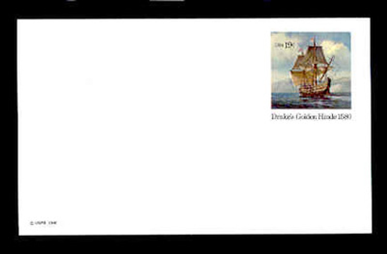 U.S. Scott # UX  86, 1980 19c Drake's Golden Hinde - Mint Postal Card