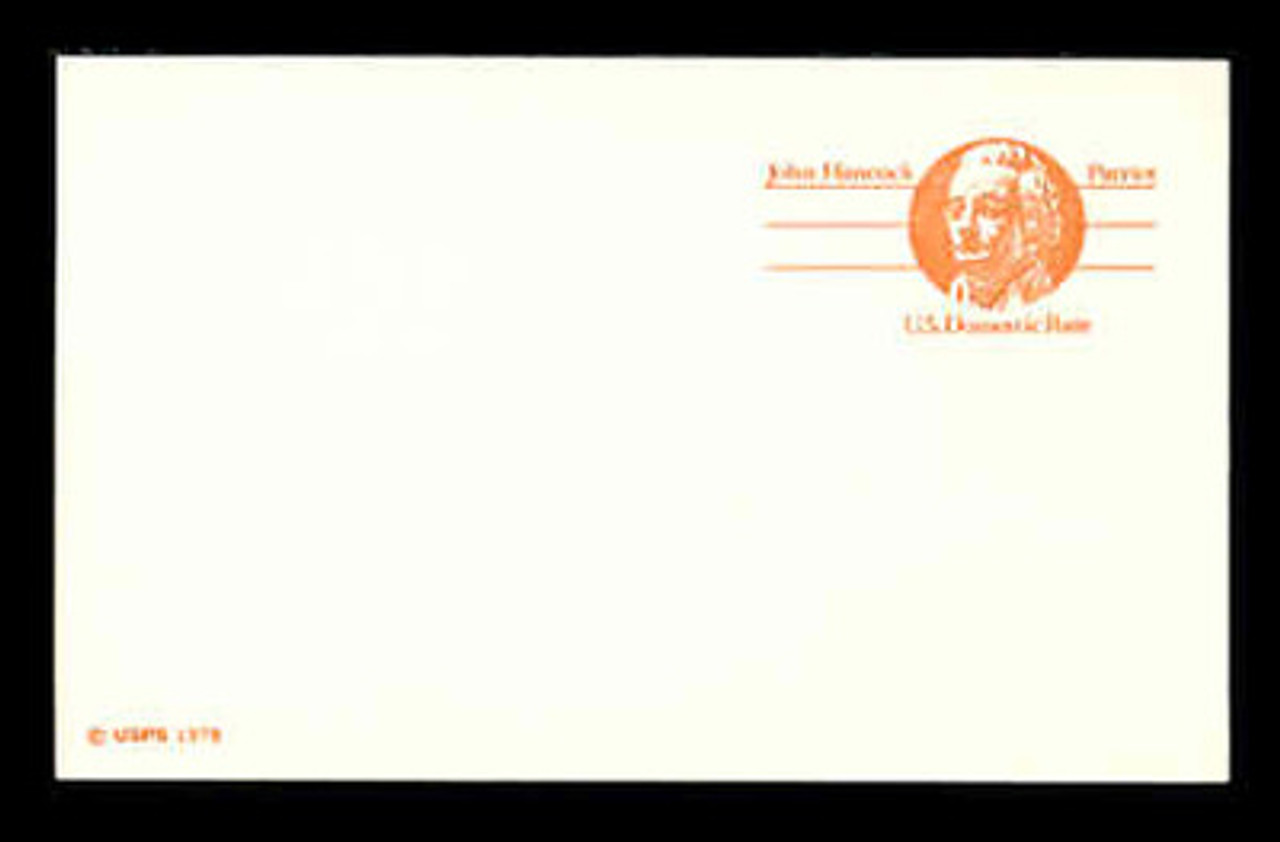 U.S. Scott # UX  74, 1978 (10c) John Hancock - Patriot Series (Non-Denominated) - Mint Postal Card, SMOOTH PAPER (See Warranty)