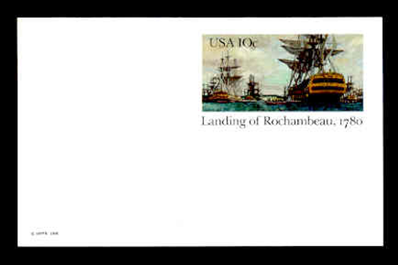 U.S. Scott # UX  84, 1980 10c Landing of Rochambeau - Patriot Series - Mint Postal Card
