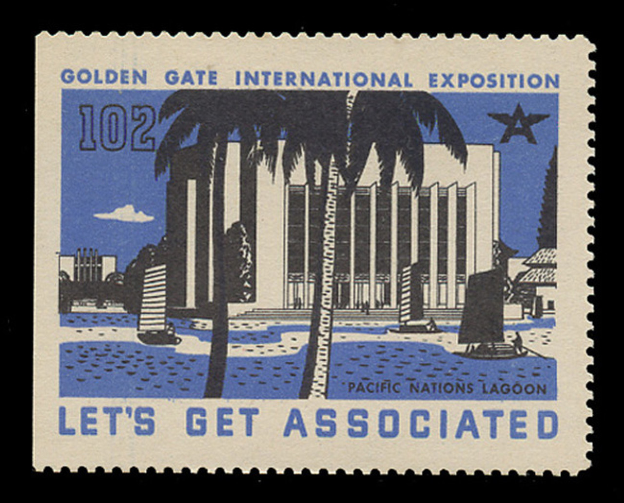 Associated Oil Company Poster Stamps of 1938-9 - #102, Pacific Nations Lagoon