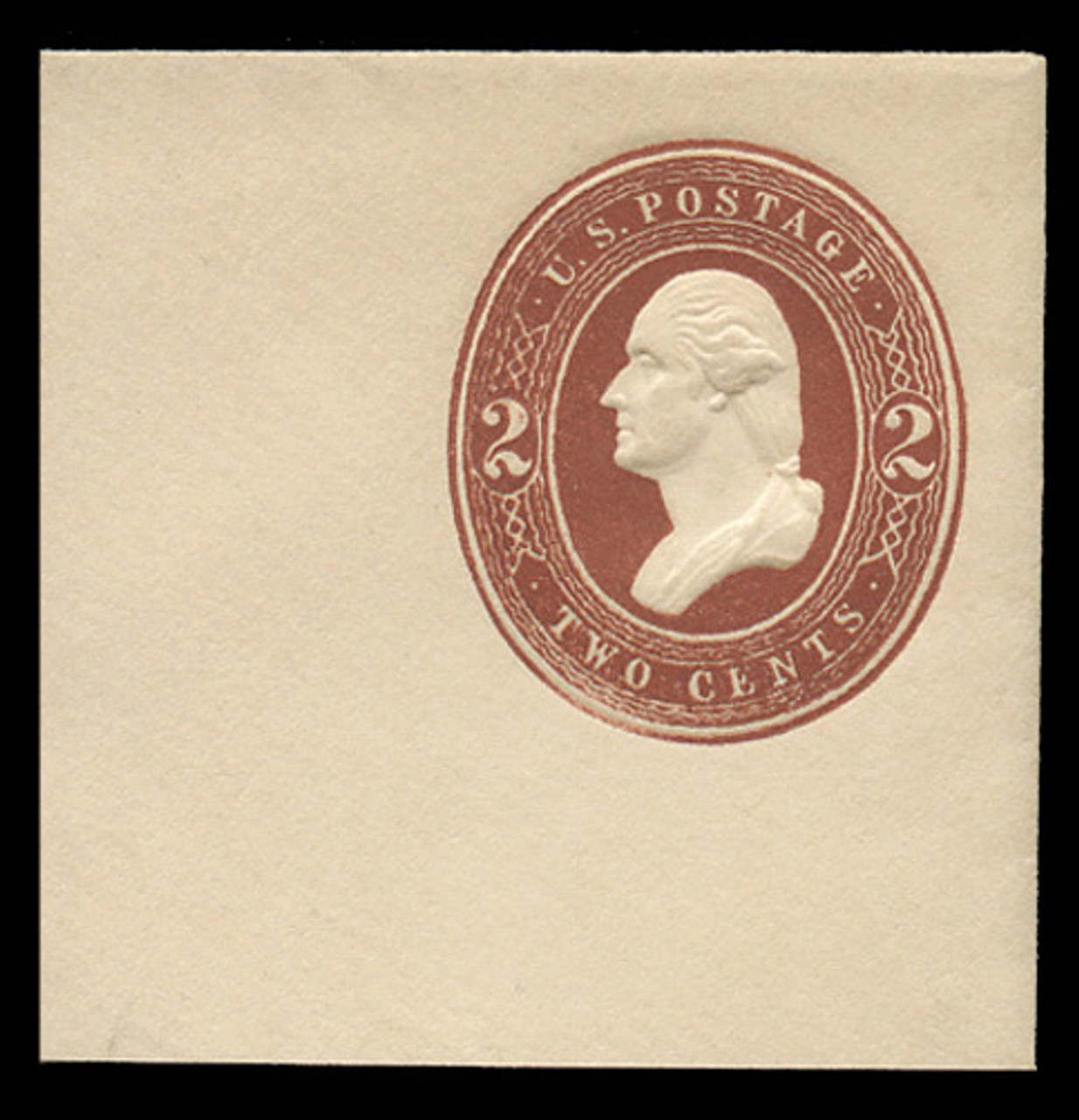 USA Scott # U 260, 1884 2c Washington, Scott Die U61, brown on white - Mint Full Corner