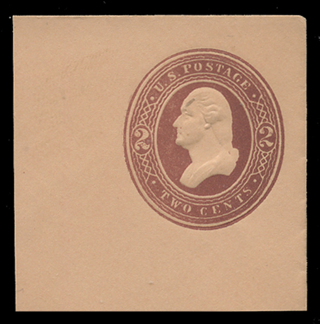 USA Scott # U 279, 1884-6 2c Washington, Scott Die U67, brown on oriental buff - Mint Full Corner