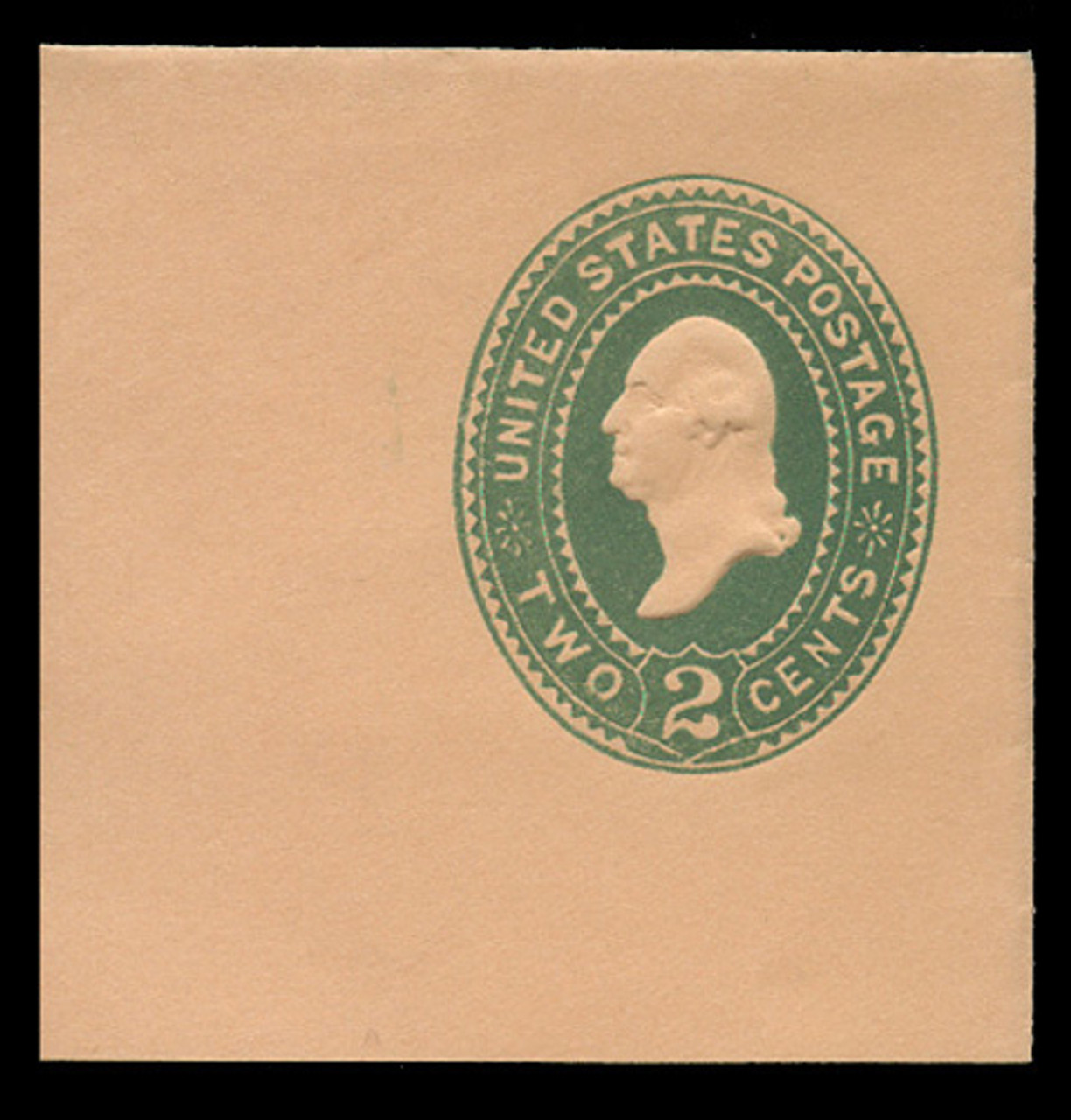 USA Scott # U 313, 1887-94 2c Washington, Scott Die U71, green on oriental buff - Mint Full Corner