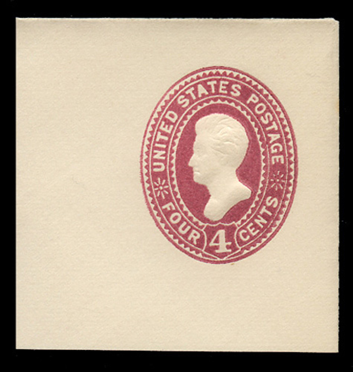 USA Scott # U 324a, 1887-94 4c Jackson, Scott Die U73, lake on white - Mint Full Corner