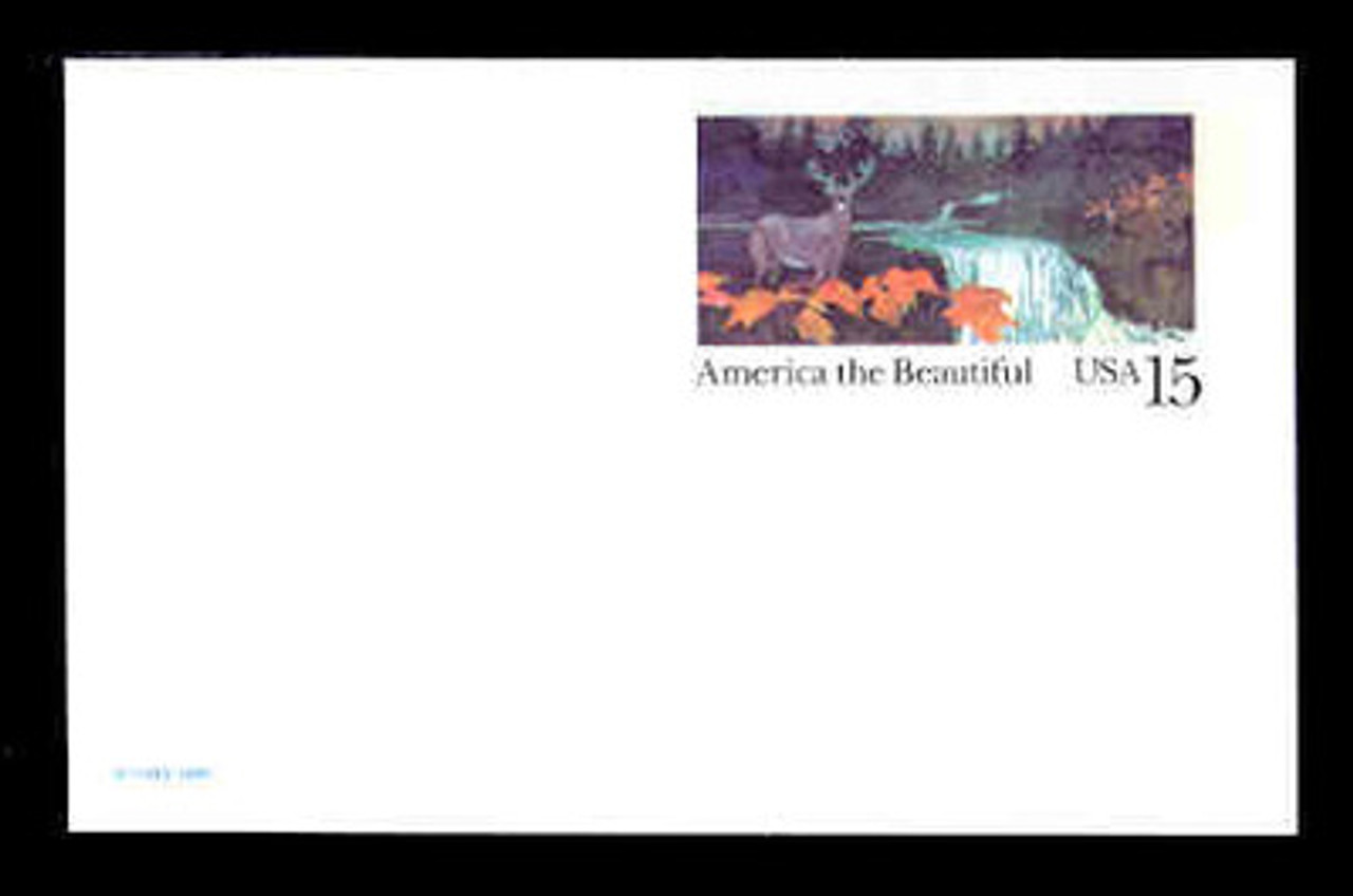 U.S. Scott # UX 133, 1989 15c America the Beautiful - Woodlands - Mint Postal Card