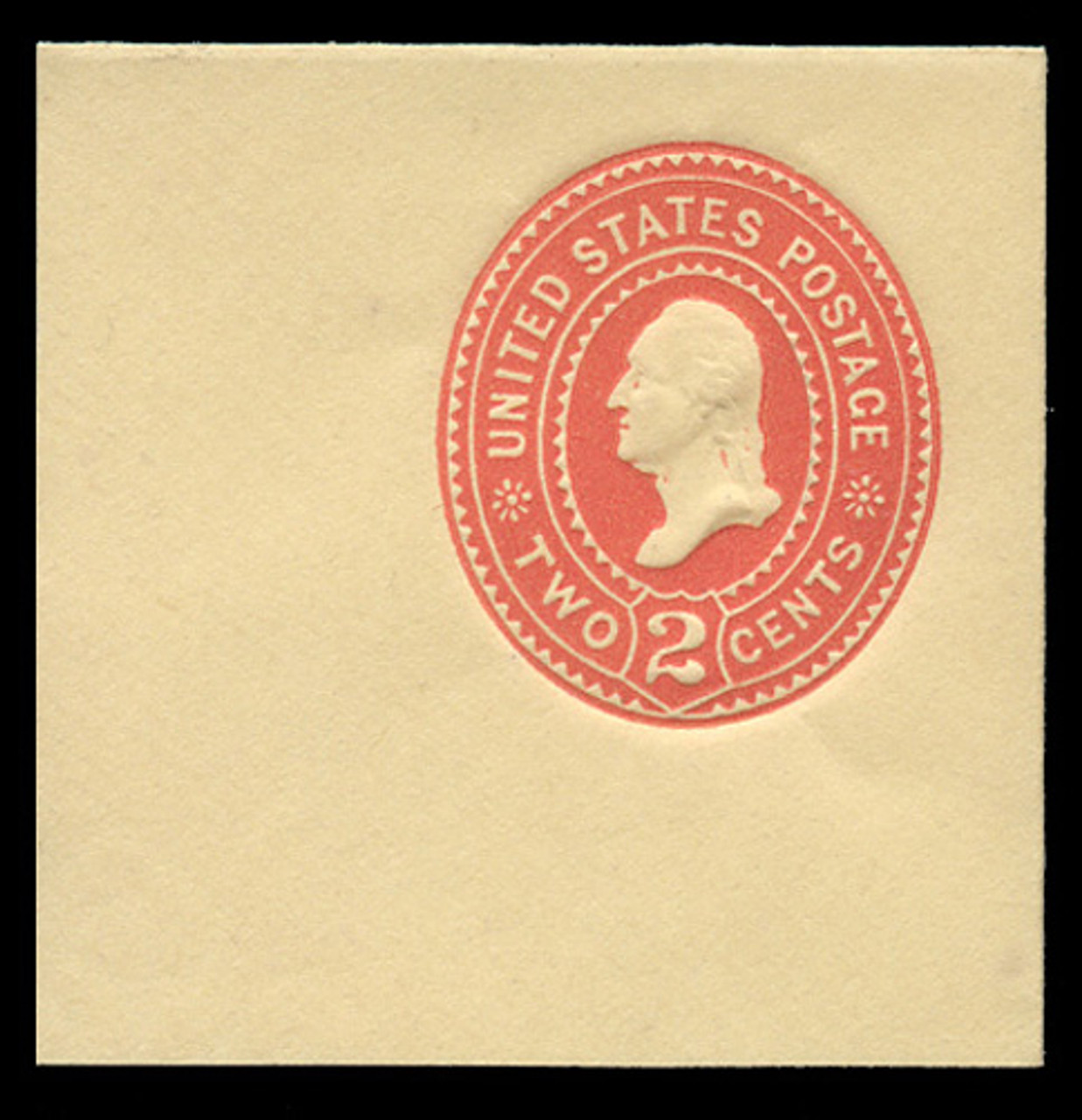 USA Scott # U 368, 1899 2c Washington, Scott Die U80, carmine on amber - Mint Full Corner