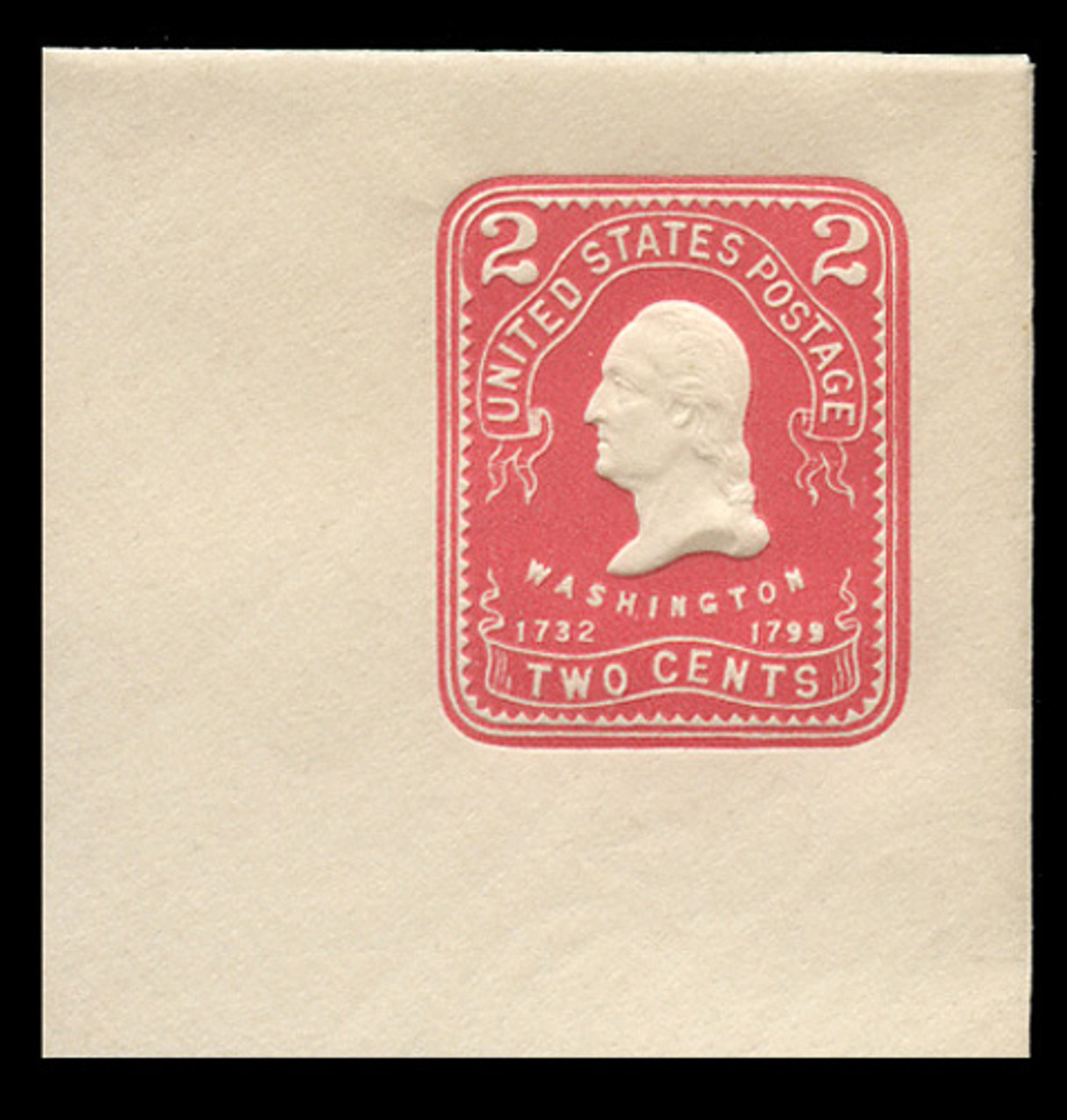 USA Scott # U 385, 1903 2c Washington, Scott Die U86, carmine on white - Mint Full Corner (See Warranty)