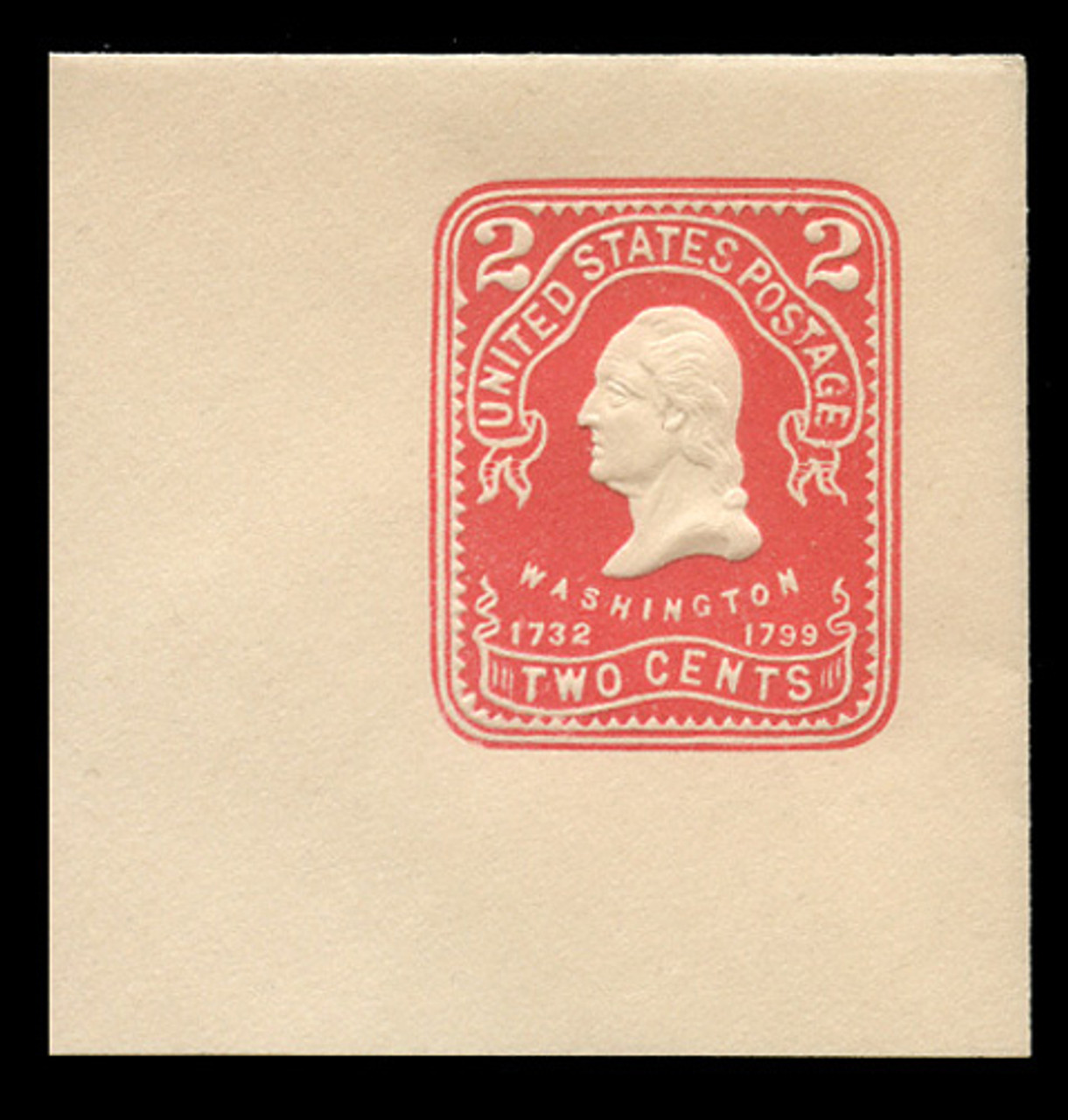 USA Scott # U 395, 1904 2c Washington, Scott Die 89 (recut), carmine on white - Mint Full Corner (See Warranty)