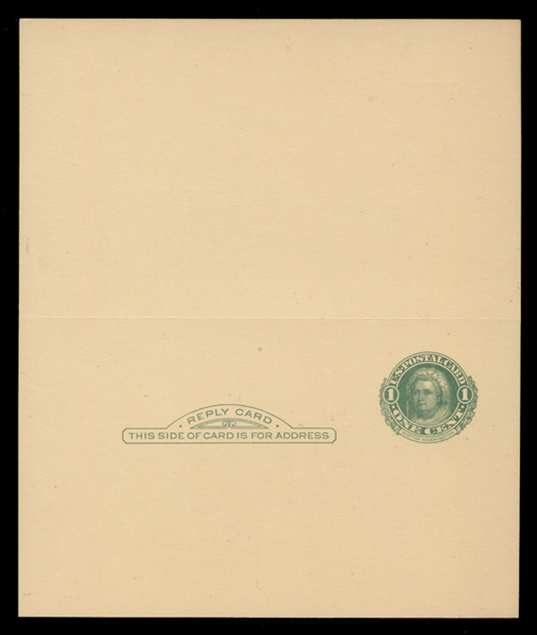 USA Scott # UY 14b/UPSS #MR23-3, 1952 2c on 1c Washington (Green) - Mint Message-Reply Card - UNFOLDED (See Warranty)