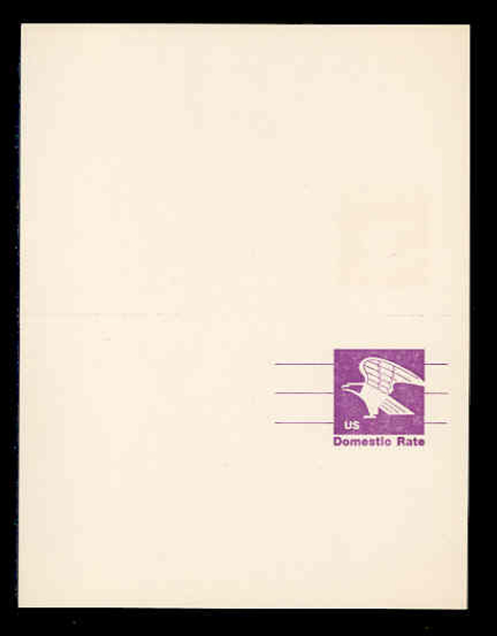 USA Scott # UY 31FM, 1981 (12c) Eagle - Domestic Rate (Non-Denominated) - Mint Message-Reply Card, FLUORESCENT (Medium Bright) PAPER - UNFOLDED