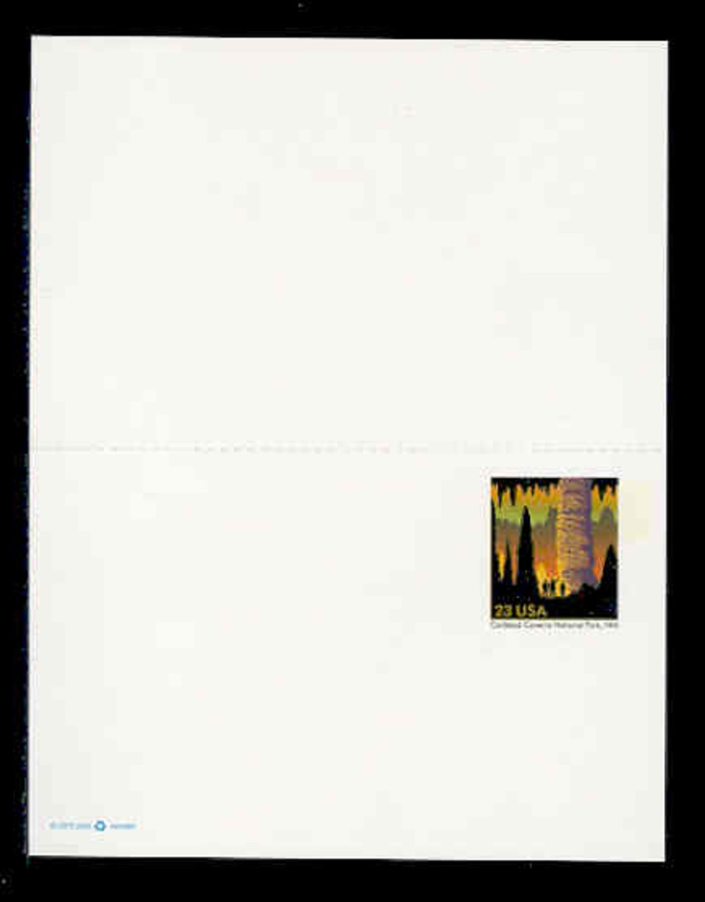 USA Scott # UY 44, 2002 23c Carlsbad Caverns National Park - Mint Message-Reply Card - UNFOLDED