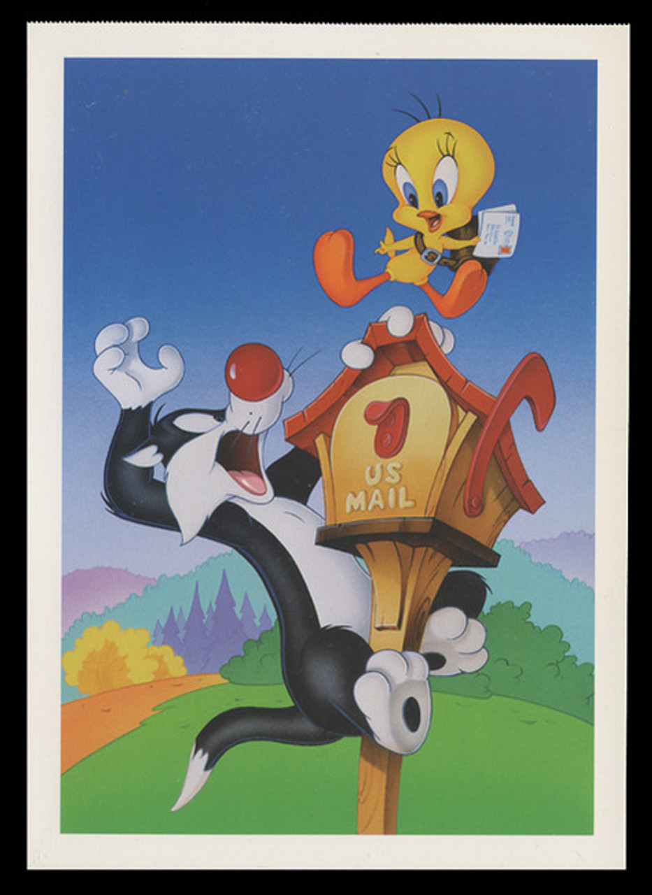 U.S. Scott # UX 291, 1998 20c Warner Brothers, Sylvester & Tweety - Mint Picture Postal Card