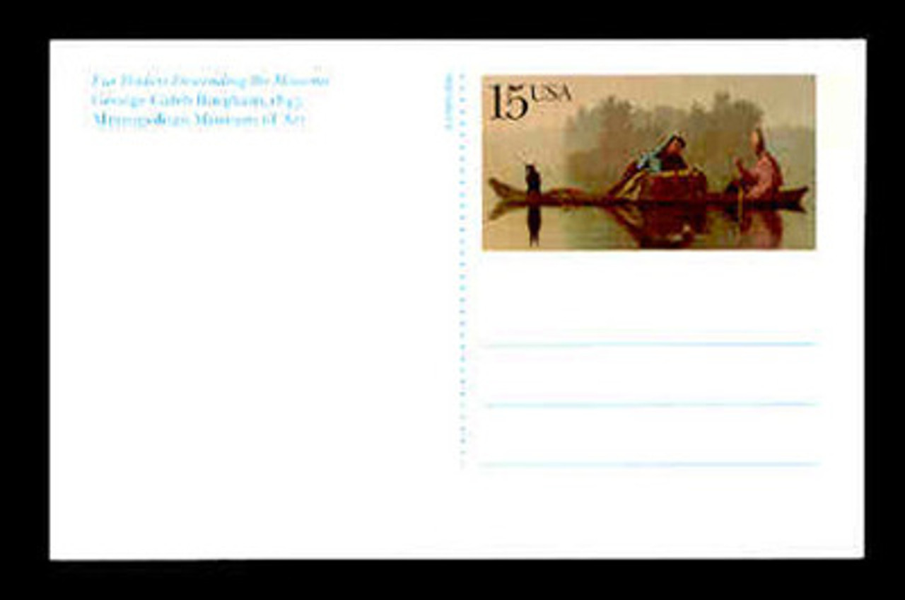 U.S. Scott # UX 147, 1990 15c Painting by George Caleb Bingham - Mint Picture Postal Card