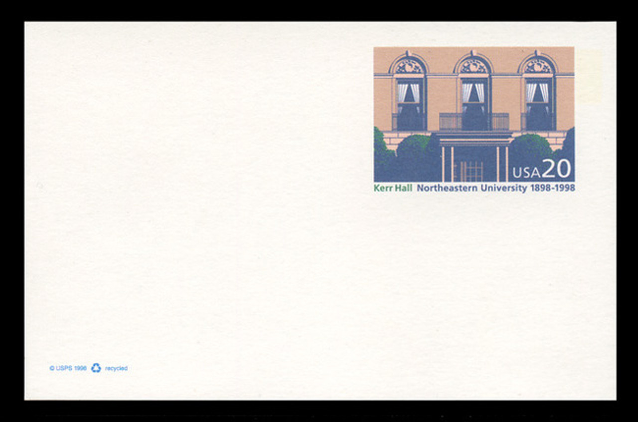 U.S. Scott # UX 298, 1998 20c Kerr Hall, Northeastern University - Mint Postal Card
