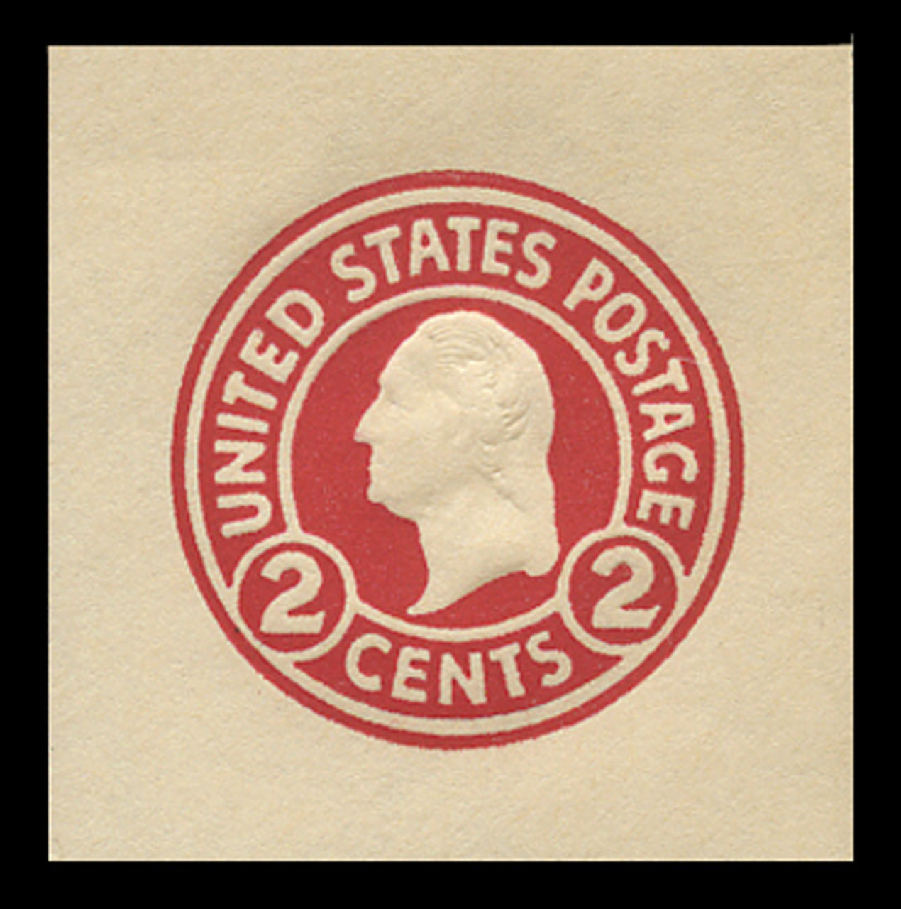 USA Scott # U 429, 1915-32 2c Washington, Scott Die U93, carmine on white, Die 1 - Mint Cut Square