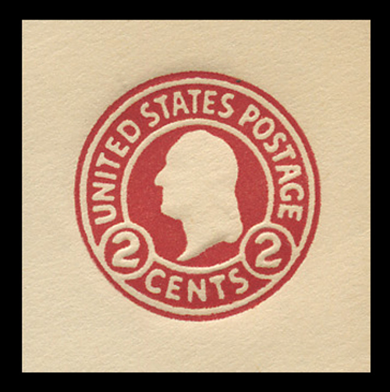 USA Scott # U 429e, 1915-32 2c Washington, Scott Die U93, carmine on white, Die 6 - Mint Cut Square