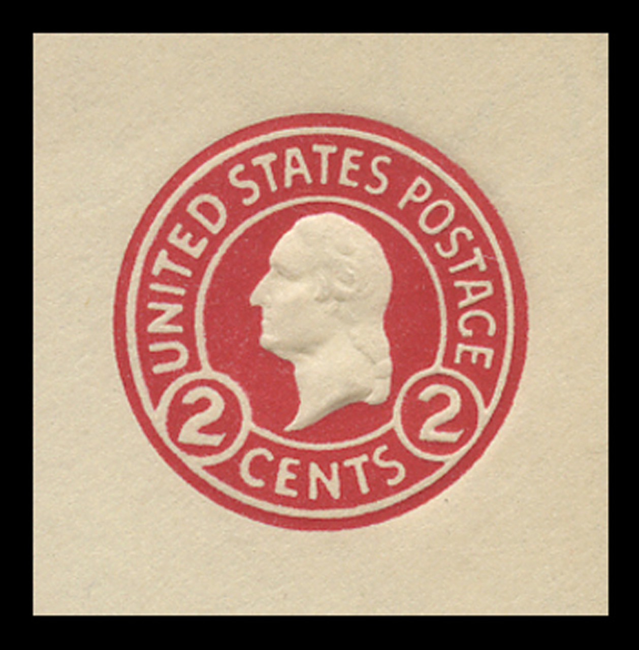USA Scott # U 429g, 1915-32 2c Washington, Scott Die U93, carmine on white, Die 8 - Mint Cut Square