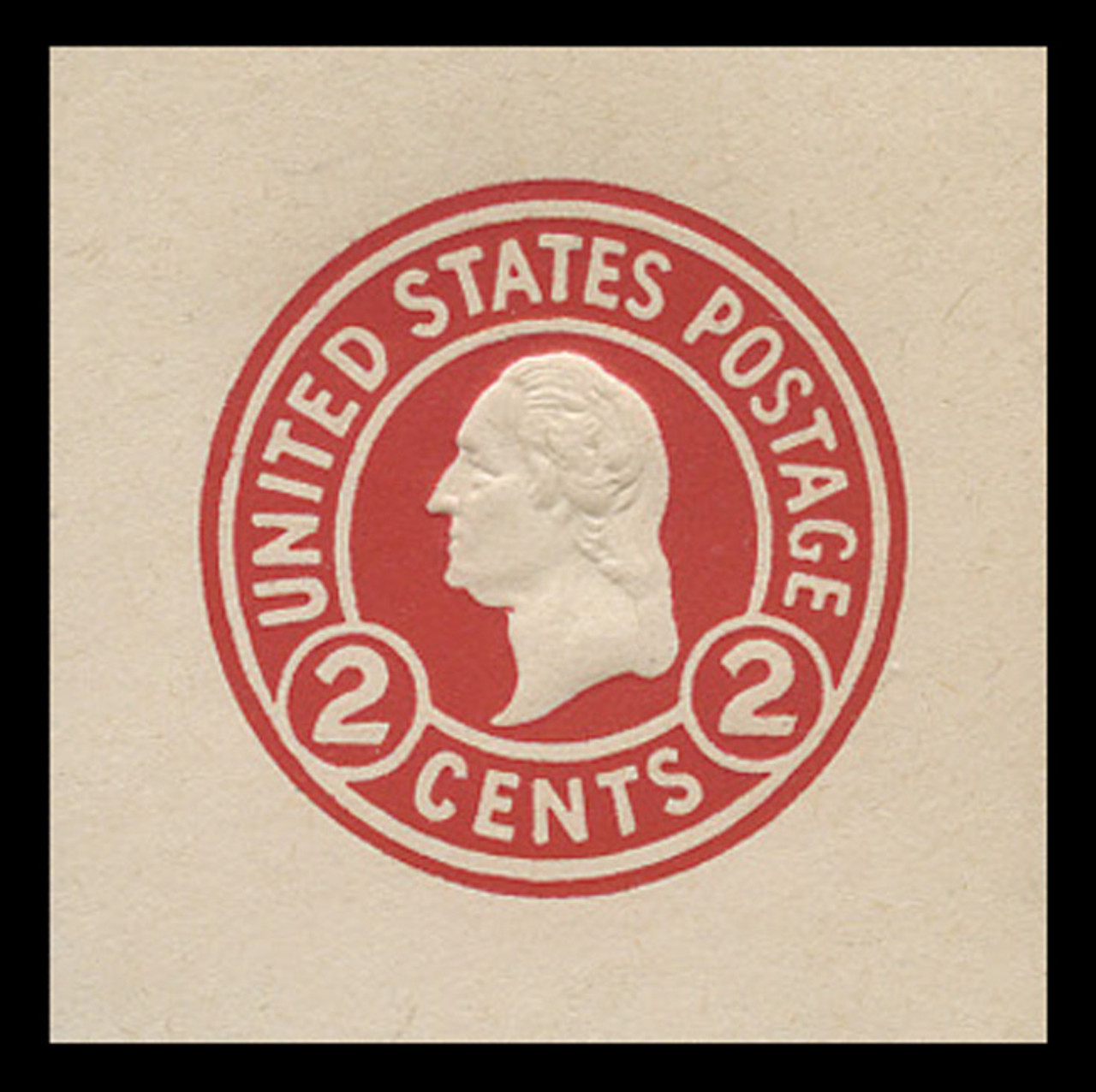 USA Scott # U 429h, 1915-32 2c Washington, Scott Die U93, carmine on white, Die 9 - Mint Cut Square