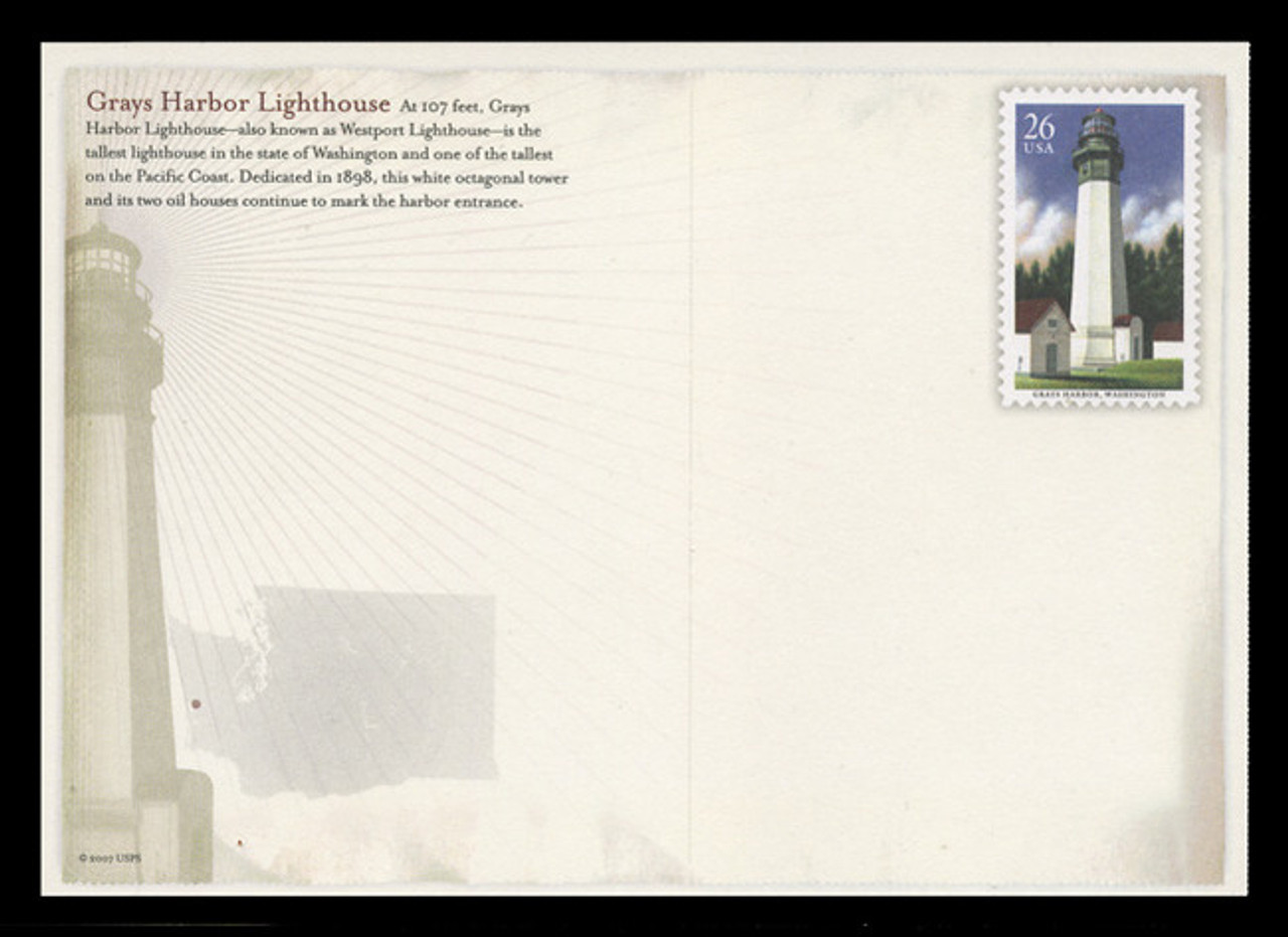 U.S. Scott # UX 504-8, 2007 26c Pacific Lighthouses - Mint Picture Postal Card Set of 5