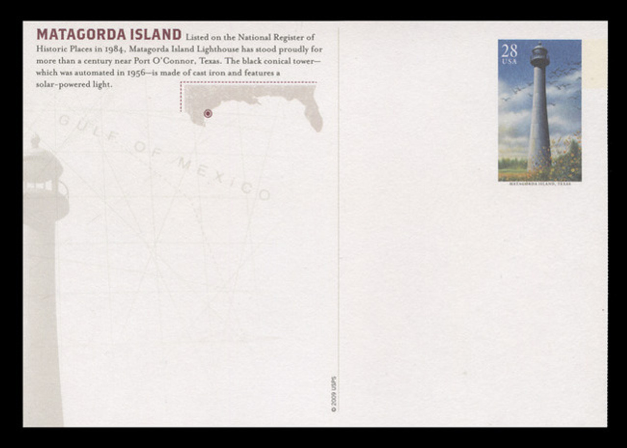 U.S. Scott # UX 562-6, 2009 28c Gulf Coast Lighthouses - Mint Picture Postal Card Set of 5