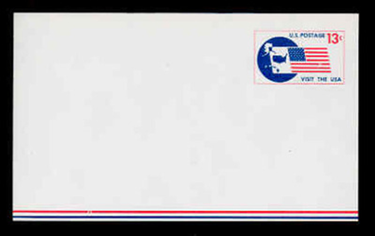 U.S. Scott # UXC  8 1967 13c Visit the U.S.A., Flag and Map - Mint Postal Card