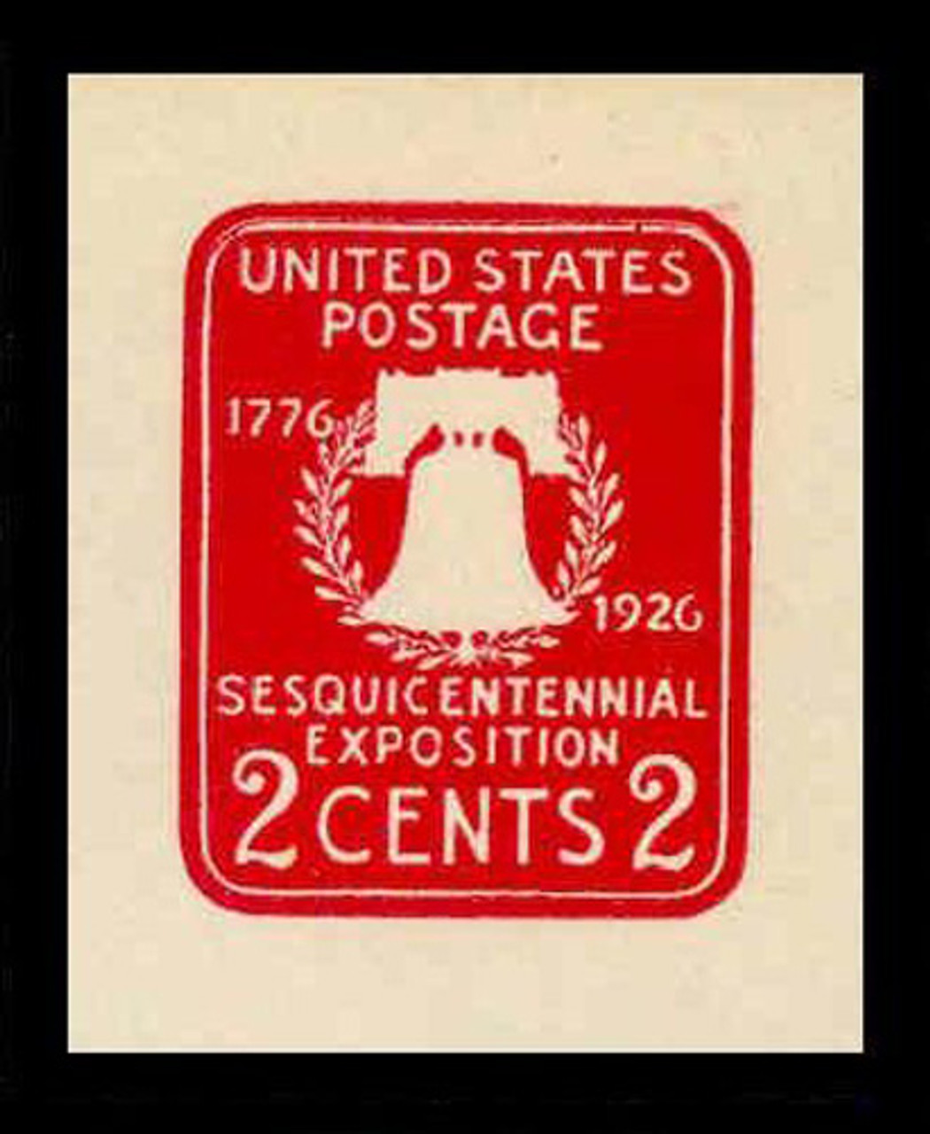 USA Scott # U 522, 1926 2c Sesquicentennial Expposition Die 1 - Mint Cut Square