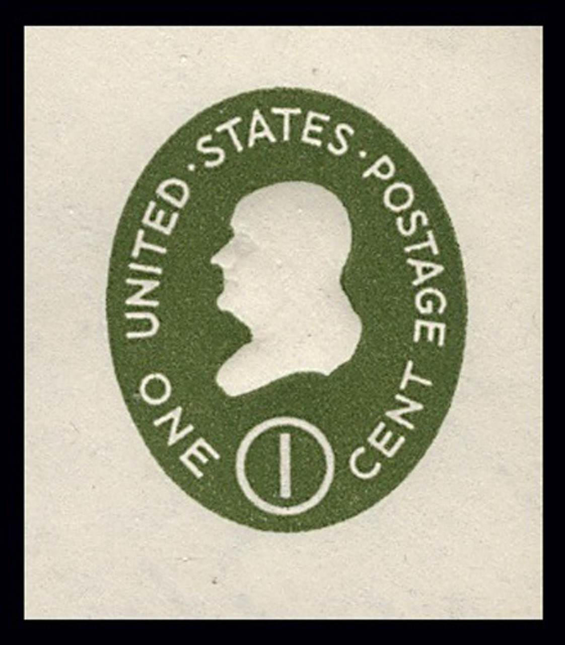 USA Scott # U 532a, 1950 1c Franklin, Die 2 - Mint Cut Square