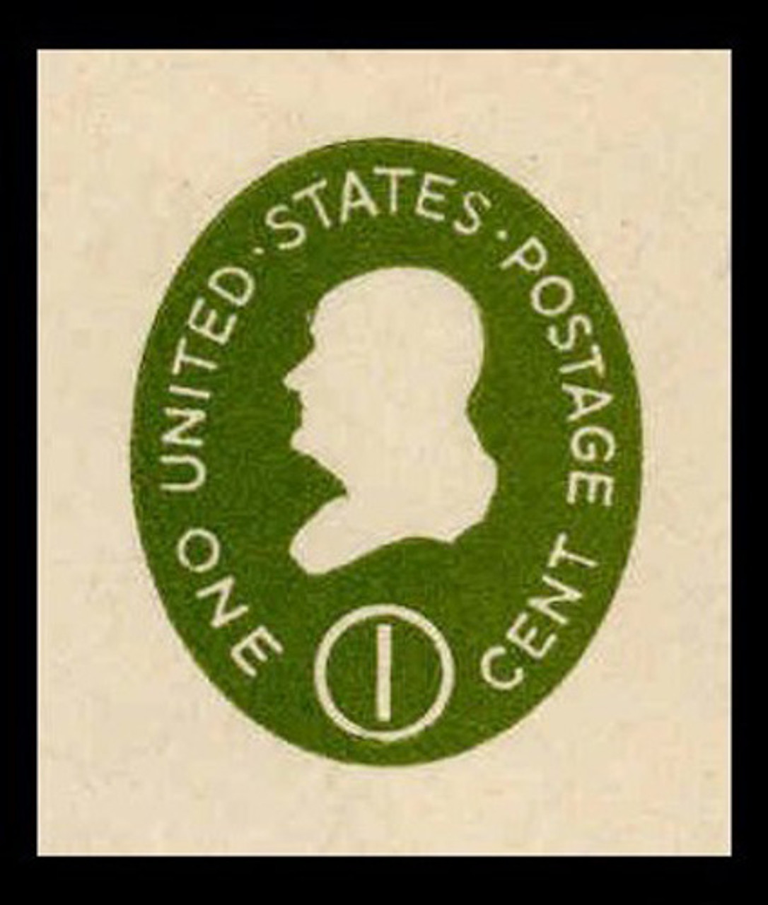 USA Scott # U 532b, 1950 1c Franklin, Die 3 - Mint Cut Square