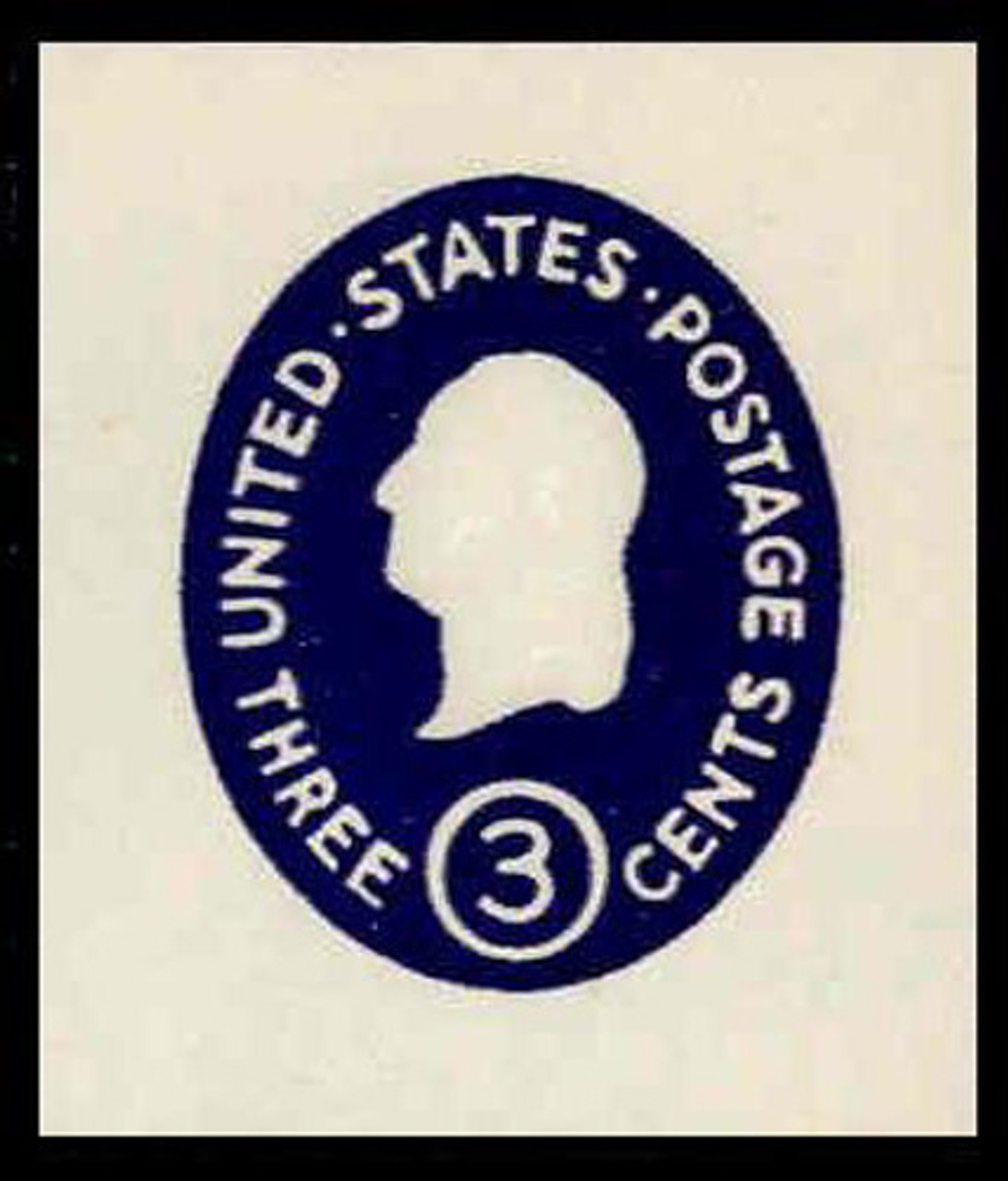USA Scott # U 534d, 1950 3c Washington, Die 5 - Mint Cut Square