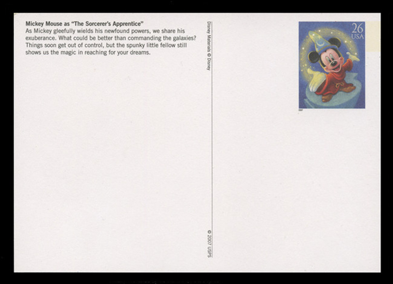 U.S. Scott # UX 529-32, 2007 24c Art of Disney, Magic - Mint Picture Postal Card Set of 4