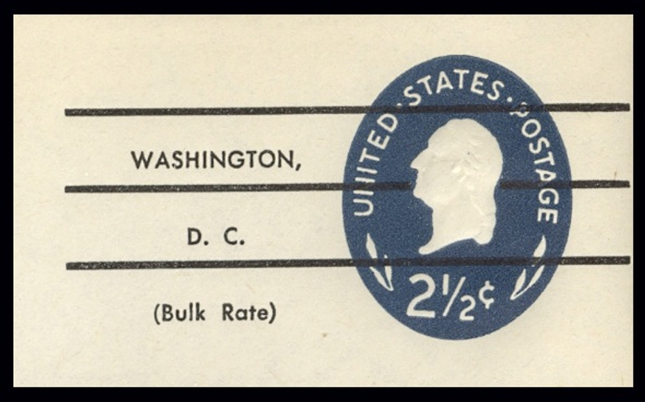 USA Scott # U 542P, 1960 2½c Washington, Precancelled - Mint Cut Square