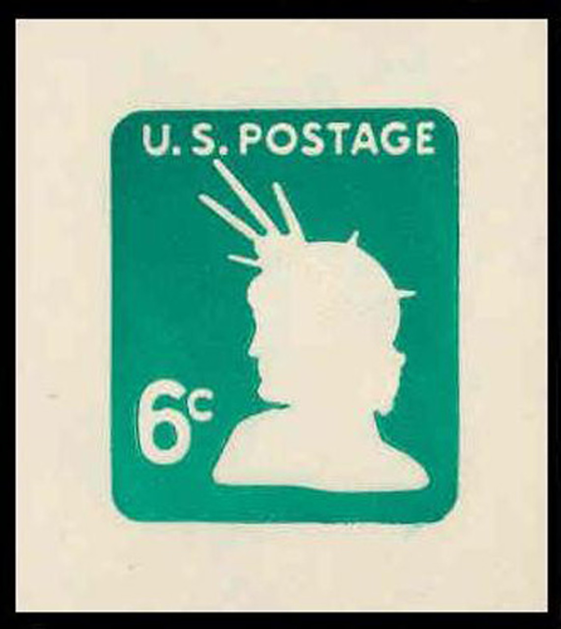 USA Scott # U 551 1968 6c Head of Statue of Liberty - Mint Cut Square