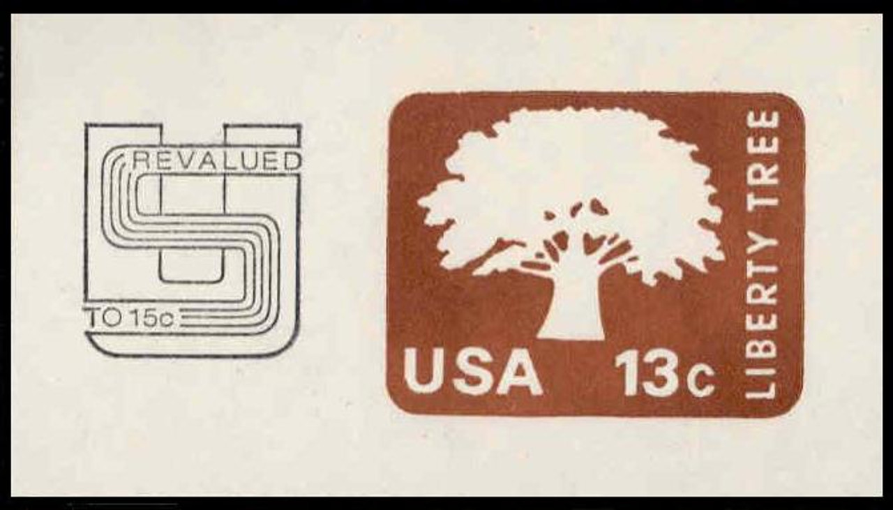 USA Scott # U 588 1978 15c Liberty Tree (U576) Revalued to 15c from 13c - Mint Cut Square