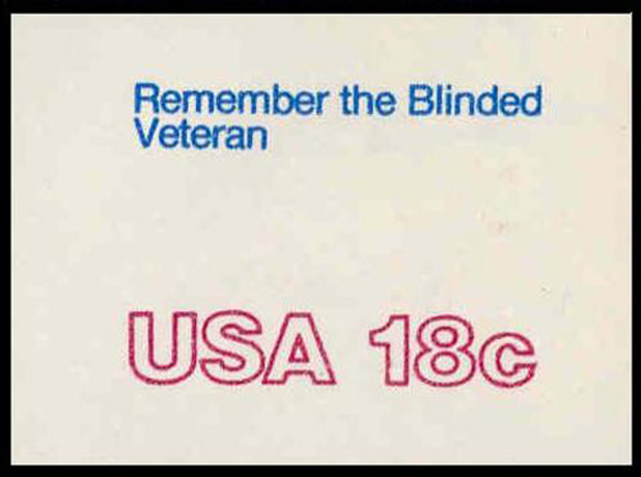 USA Scott # U 600 1981 18c Blinded Veteran - Mint Cut Square