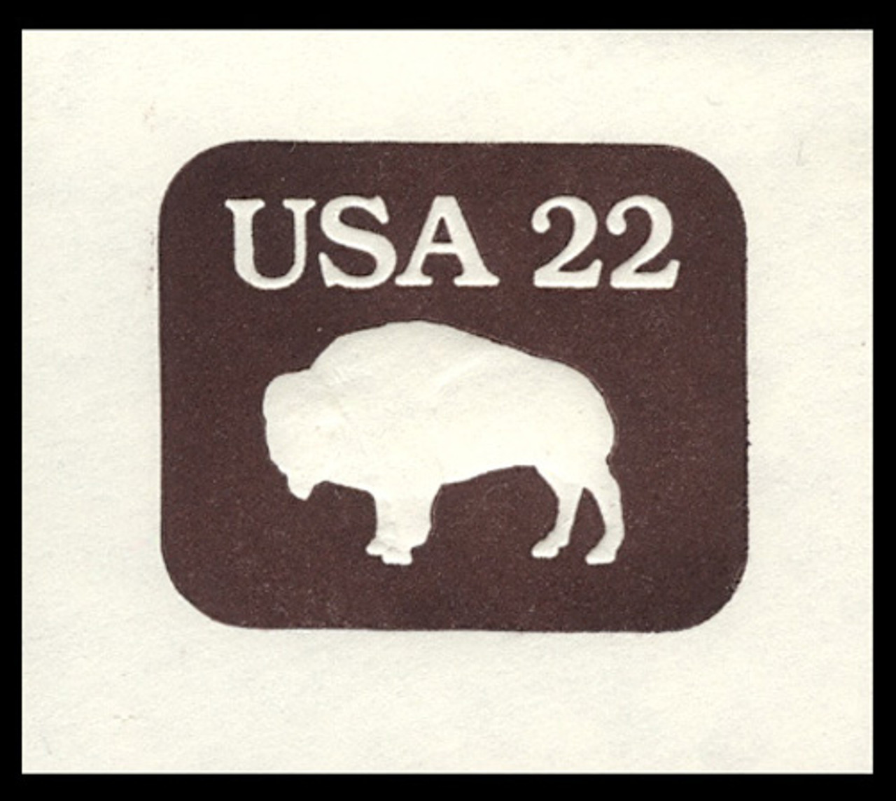 USA Scott # U 608 1985 22c American Bison - Mint Cut Square