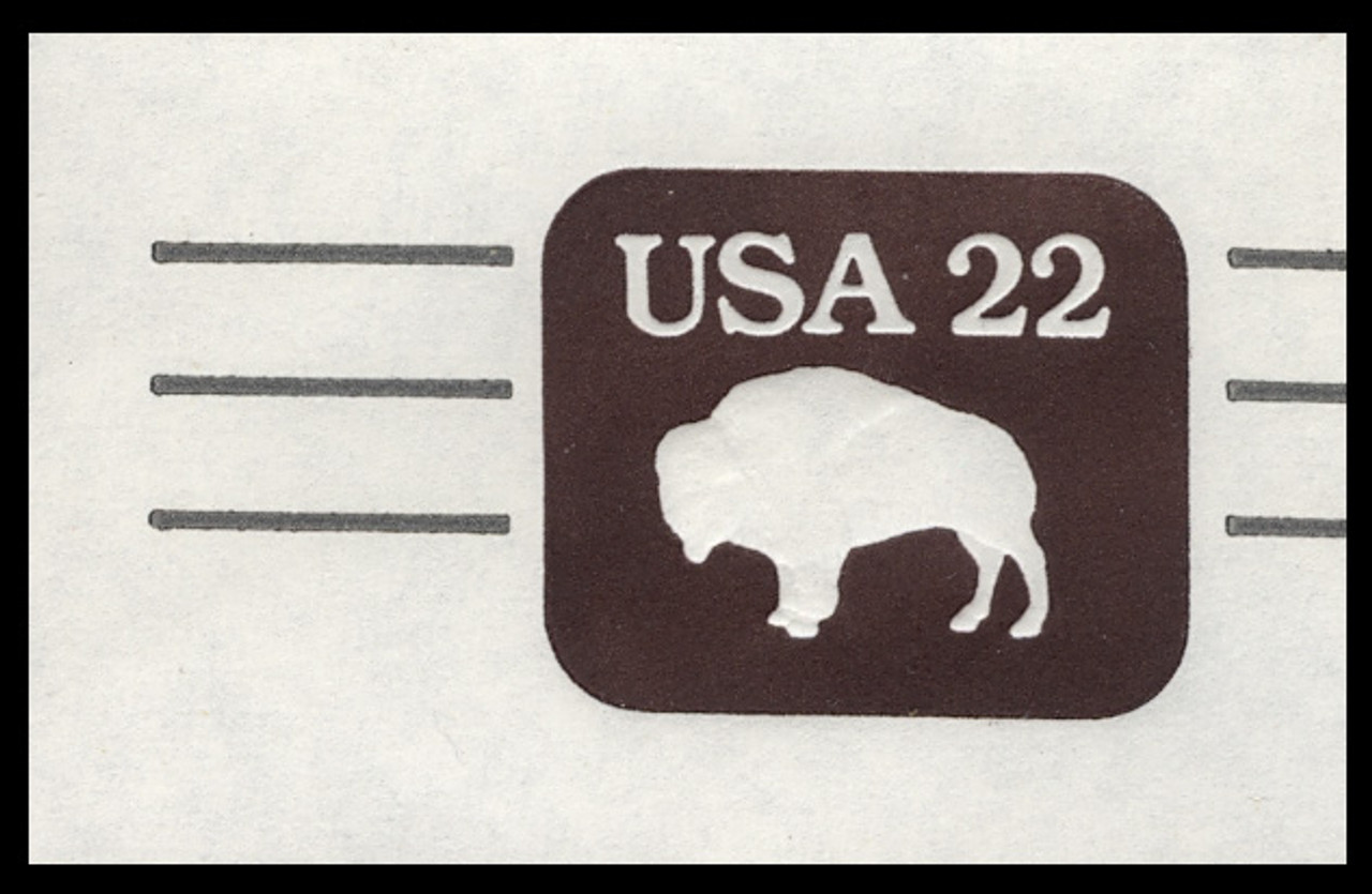USA Scott # U 608a 1985 22c American Bison, Precancelled - Mint Cut Square