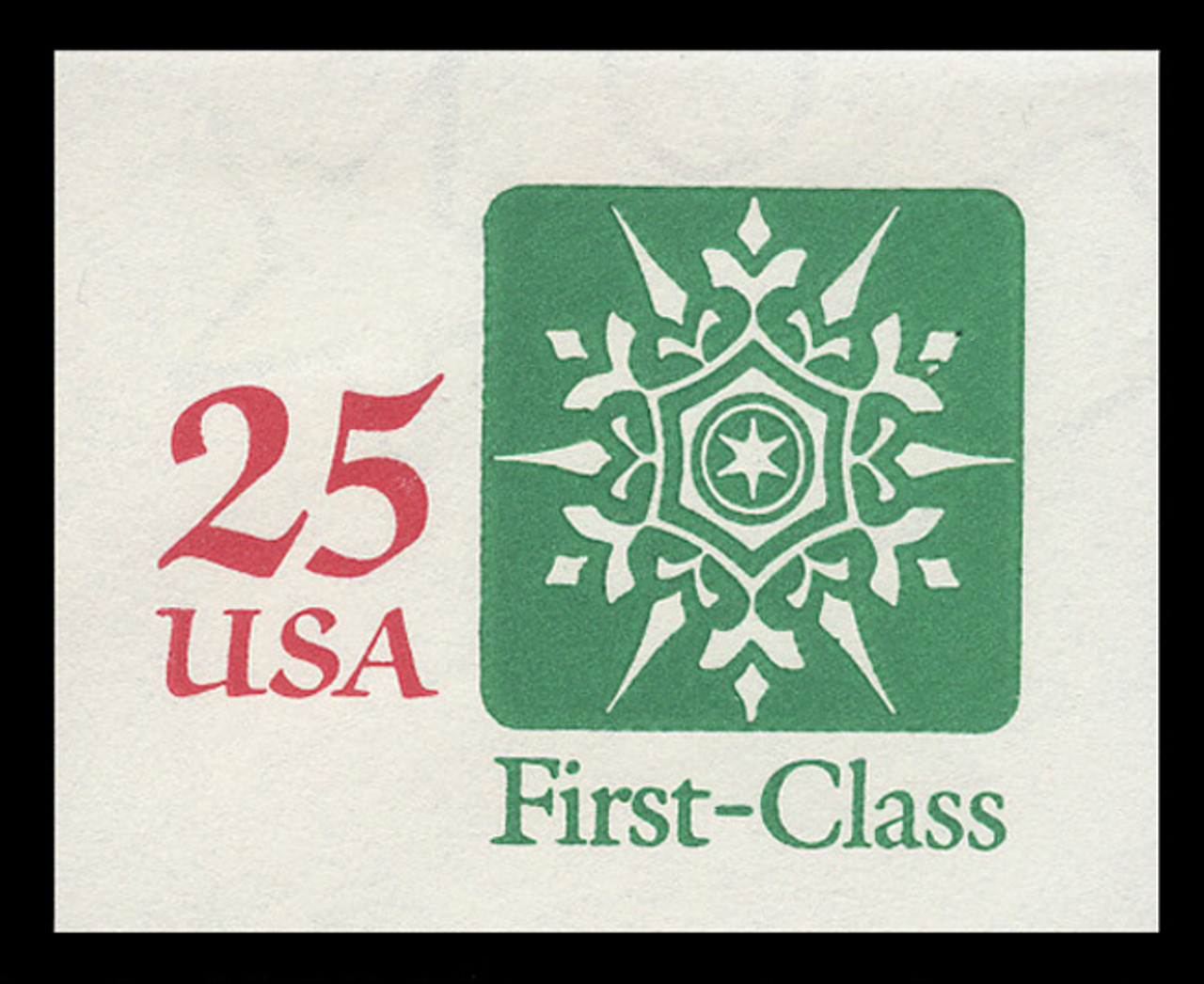 USA Scott # U 613 1988 25c Christmas - Snowflake - Mint Cut Square