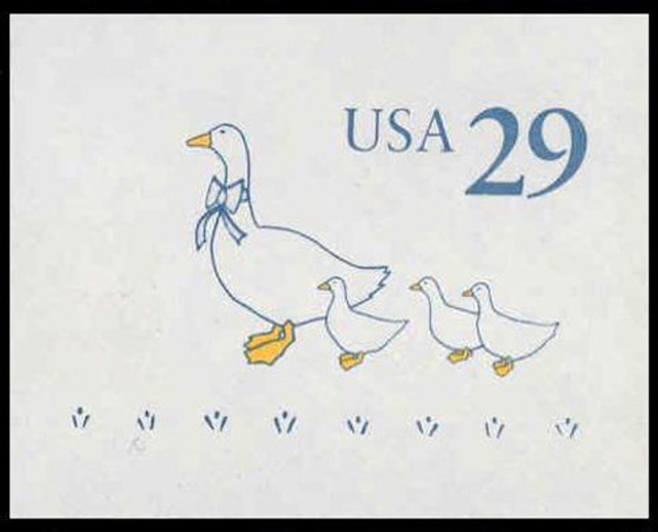 USA Scott # U 624 1991 29c Country Geese - Mint Cut Square
