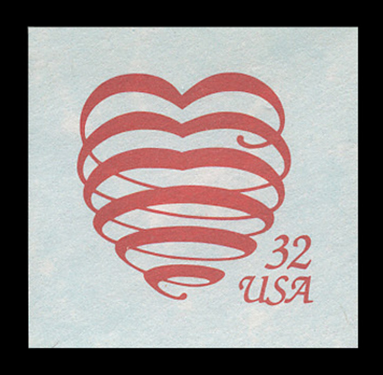 USA Scott # U 637 1995 32c Spiral Heart - Mint Cut Square