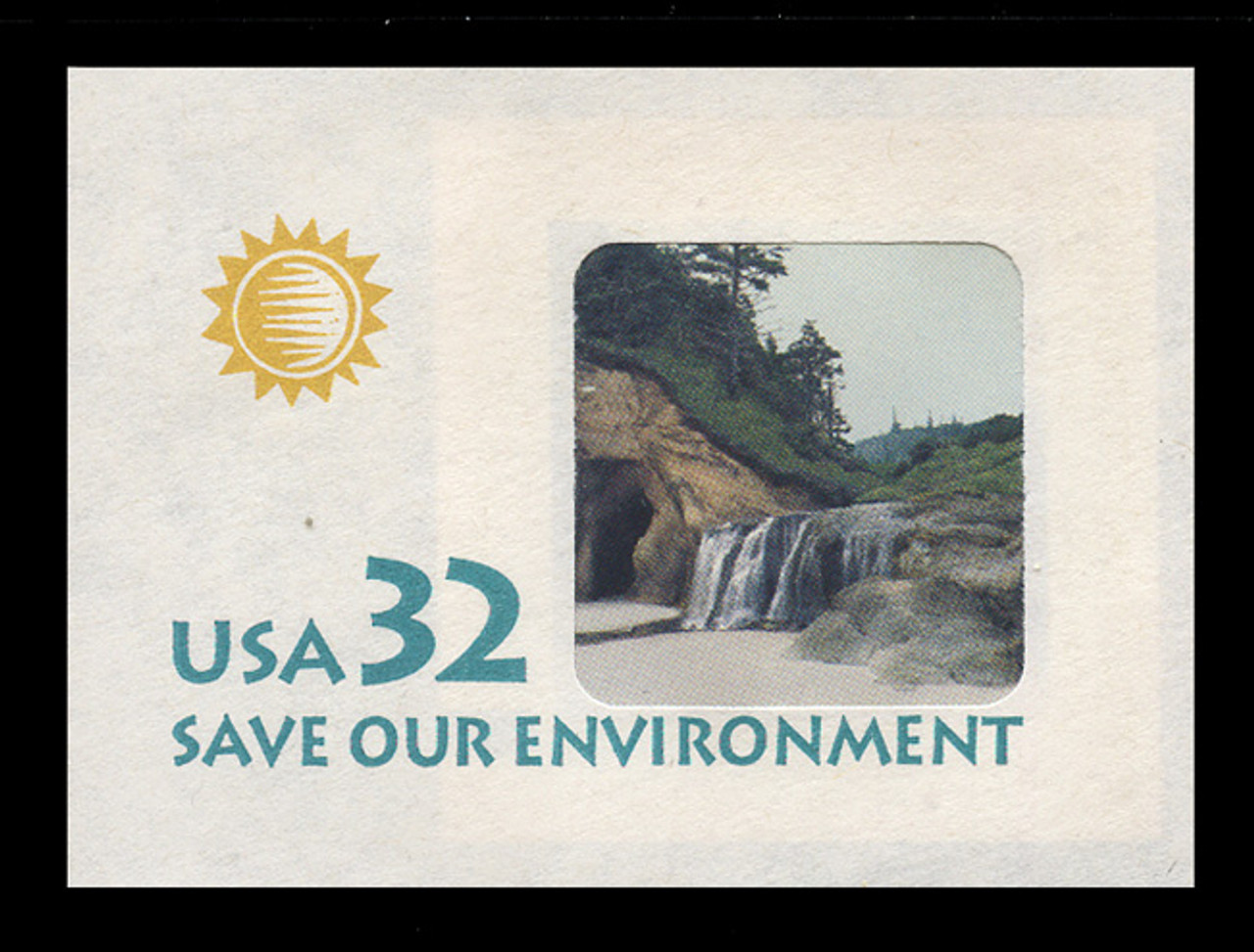 USA Scott # U 640 1996 32c Save Our Environment - Mint Cut Square